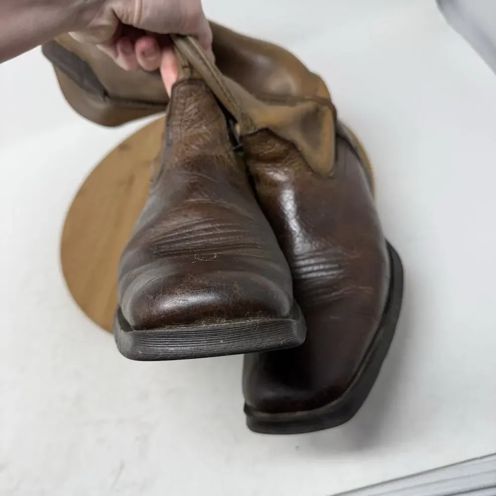 Ariat‎ Rambler Western Boot Brown Leather Square Toe Cowboy Rodeo Mens 8.5D
